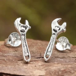 Maulschlüssel Ohrstecker 925 Silber Ohrschmuck