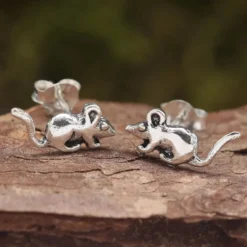 Maus Ohrstecker 925 Silber Ohrschmuck