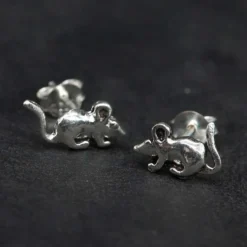 Maus Ohrstecker 925 Silber Ohrschmuck