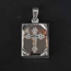 Medaillon Gothic Kreuz 925 Silber Anhänger