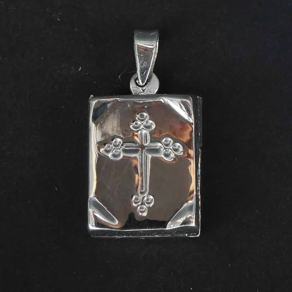 Medaillon Gothic Kreuz 925 Silber Anhänger