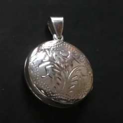 Medaillon Rund fein verziert Schmuck aus edlem 925 Silber