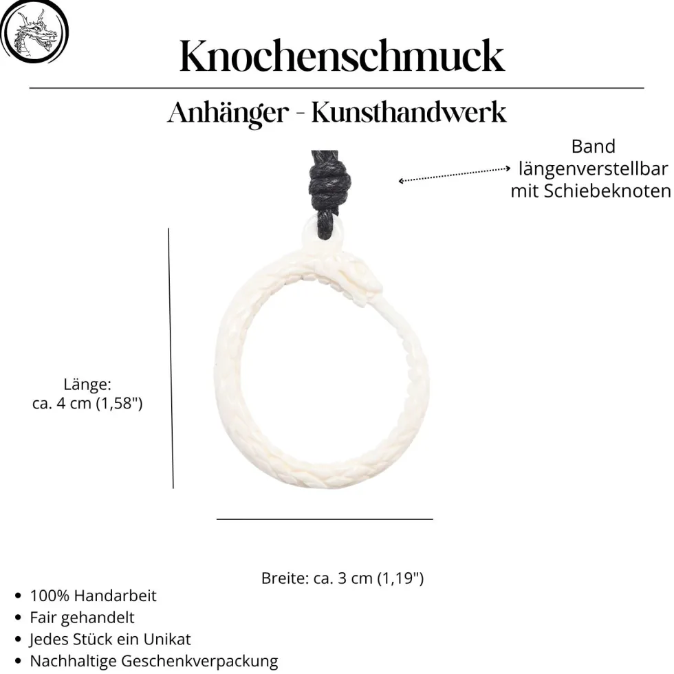 Midgard Schlange Knochen Schmuck Kettenanhänger