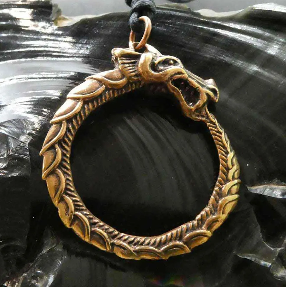 Midgard Schlange Schmuck Anhänger Bronze Mittelalter