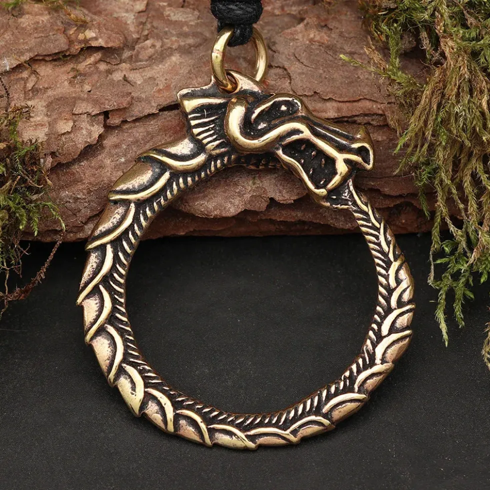Midgard Schlange Schmuck Anhänger Bronze Mittelalter