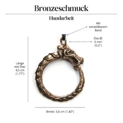 Midgard Schlange Schmuck Anhänger Bronze Mittelalter