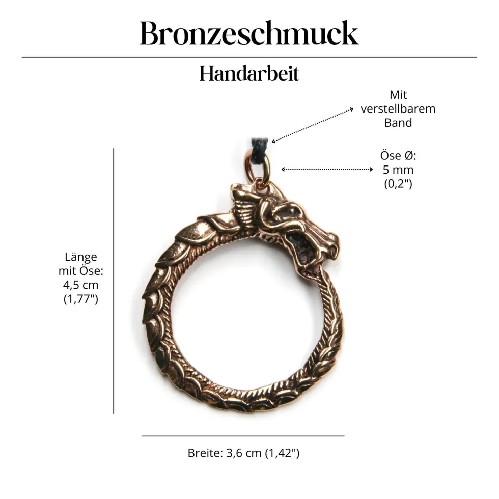 Midgard Schlange Schmuck Anhänger Bronze Mittelalter