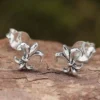 Mittelalter Lilie Ohrstecker Ohrring Silber 925 Ohrschmuck
