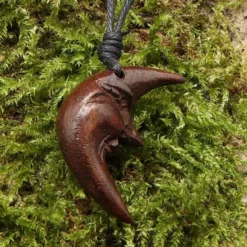 Mond Anhänger Holzschmuck Kettenanhänger Handarbeit