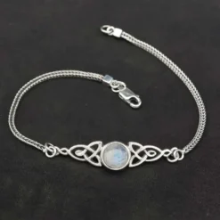 Mondstein Armband Keltischer Edelstein Damen Armschmuck 925 Silber