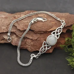 Mondstein Armband Keltischer Edelstein Damen Armschmuck 925 Silber