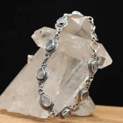 Mondstein Edelstein Armband 925 Silber zart gefasst edler Armschmuck