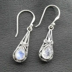 Mondstein Ohrhänger 925er Silber Ohrschmuck Einhänger