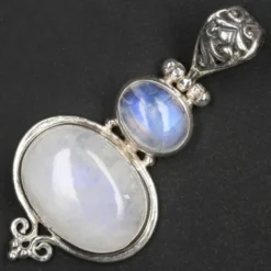 Mondstein Steinschmuck Anhänger 925 Silber Edelstein