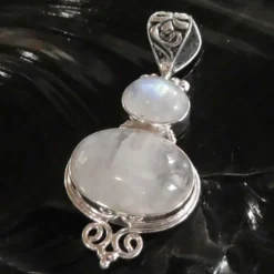 Mondstein Steinschmuck Anhänger 925 Silber Edelstein