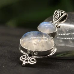 Mondstein Steinschmuck Anhänger 925 Silber Edelstein