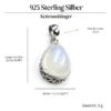 Mondstein Steinschmuck Anhänger 925 Silber Hand geschmiedet