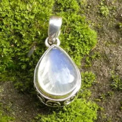 Mondstein Steinschmuck Anhänger 925 Silber Hand geschmiedet