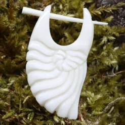 Natur Ohrring Creole aus Knochen Muschel Ohrschmuck (Paar)