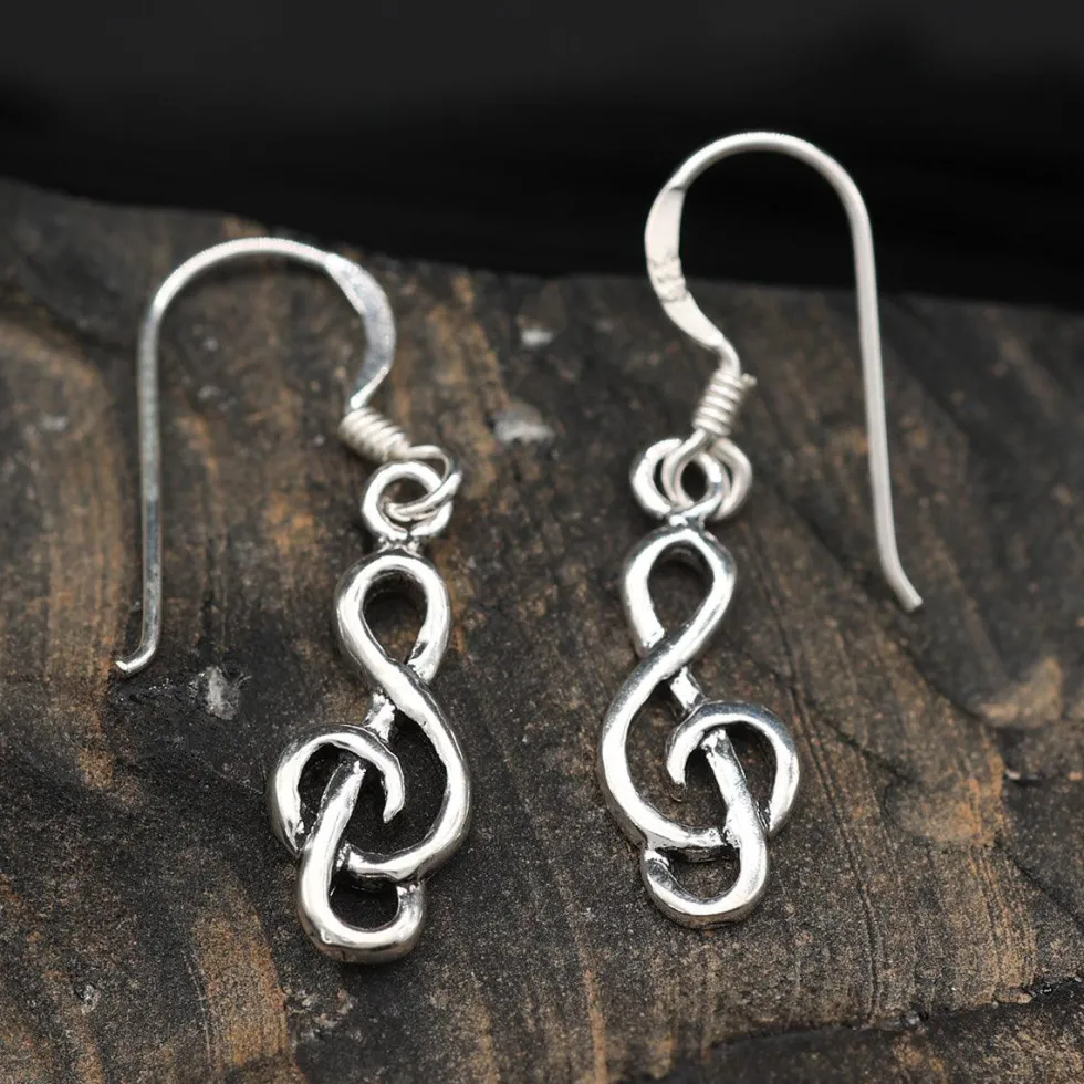 Notenschlüssel Ohrschmuck (Paar) Ohrhänger 925 Silber