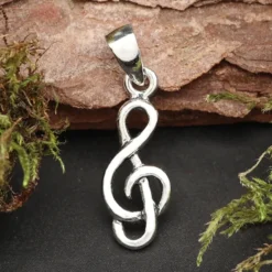 Notenschlüssel Schmuck Kettenanhänger 925 Silber Violinschlüssel