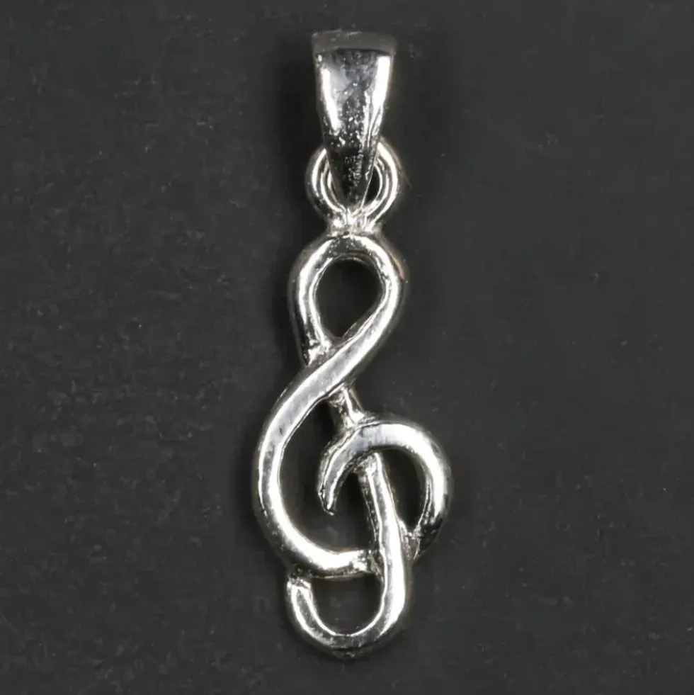 Notenschlüssel Schmuck Kettenanhänger 925 Silber Violinschlüssel