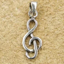 Notenschlüssel Schmuck Kettenanhänger 925 Silber Violinschlüssel