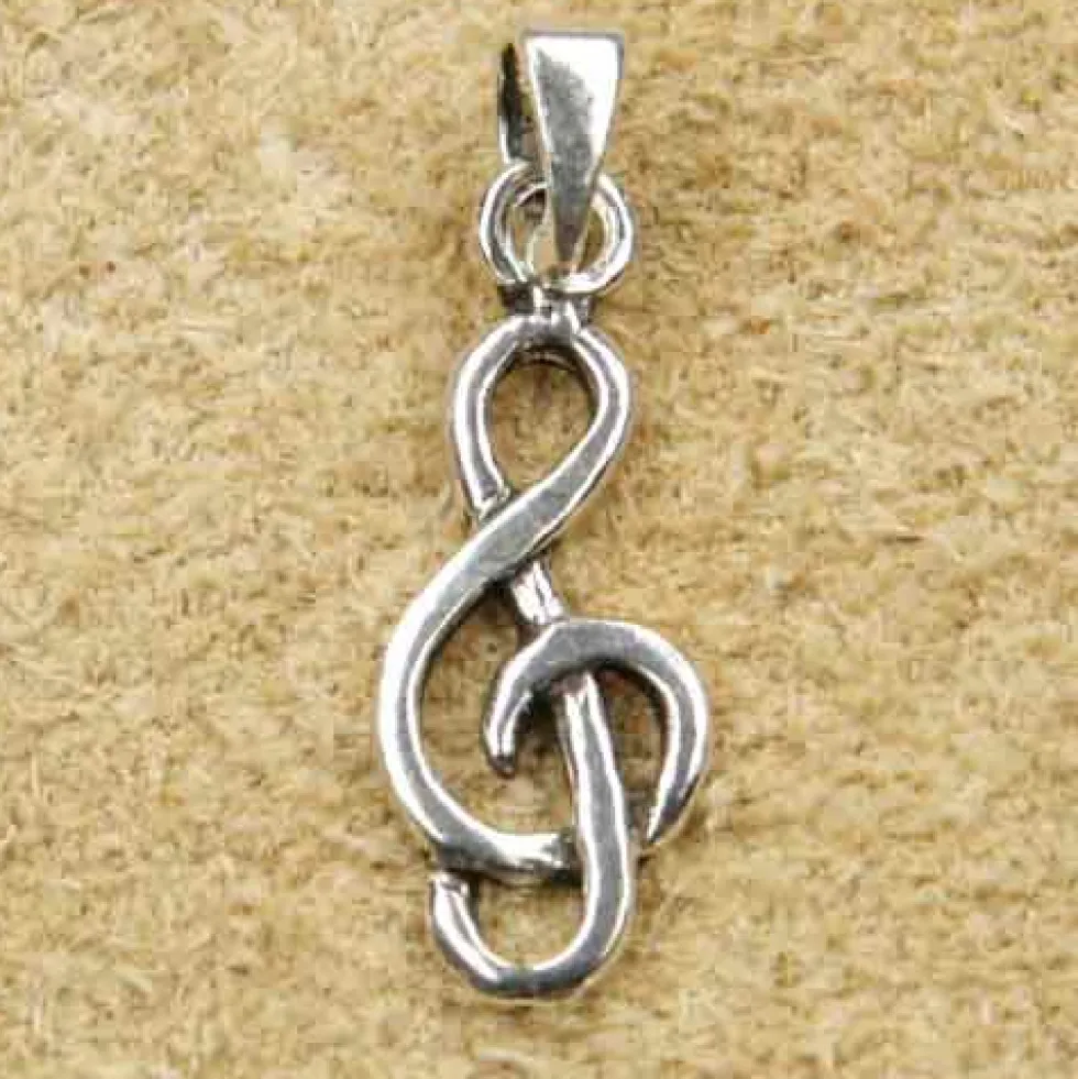 Notenschlüssel Schmuck Kettenanhänger 925 Silber Violinschlüssel