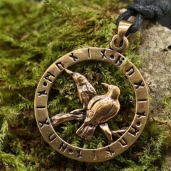 Odins Raben Schmuck Bronze Anhänger