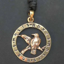 Odins Raben Schmuck Bronze Anhänger