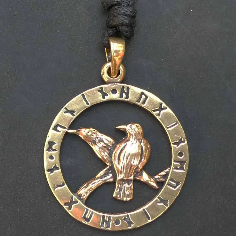 Odins Raben Schmuck Bronze Anhänger