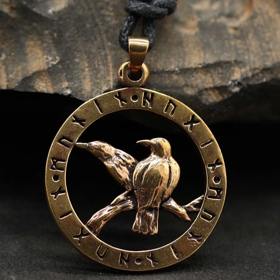 Odins Raben Schmuck Bronze Anhänger