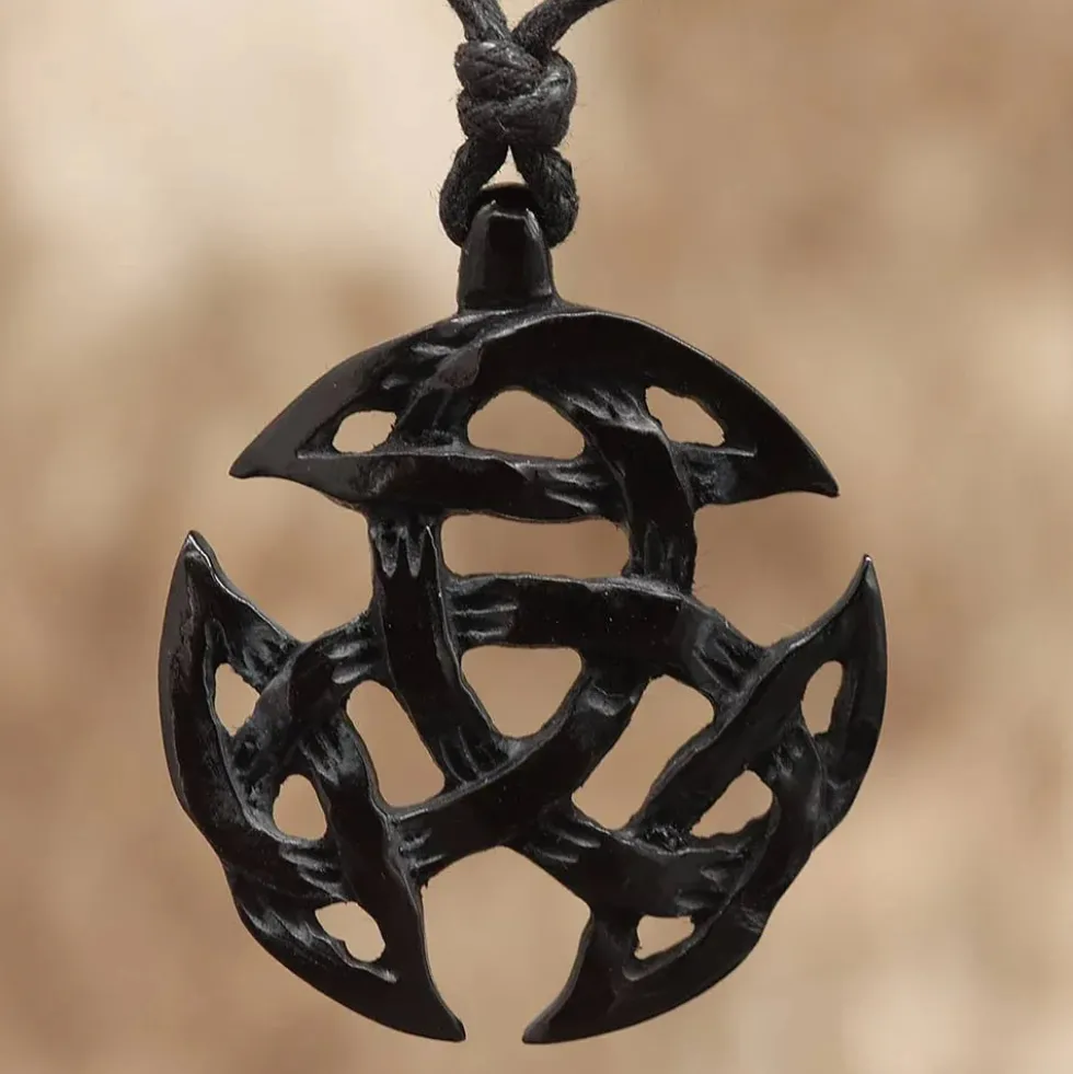 Offene Dreifalt keltischer Hornschmuck Anhänger Kette