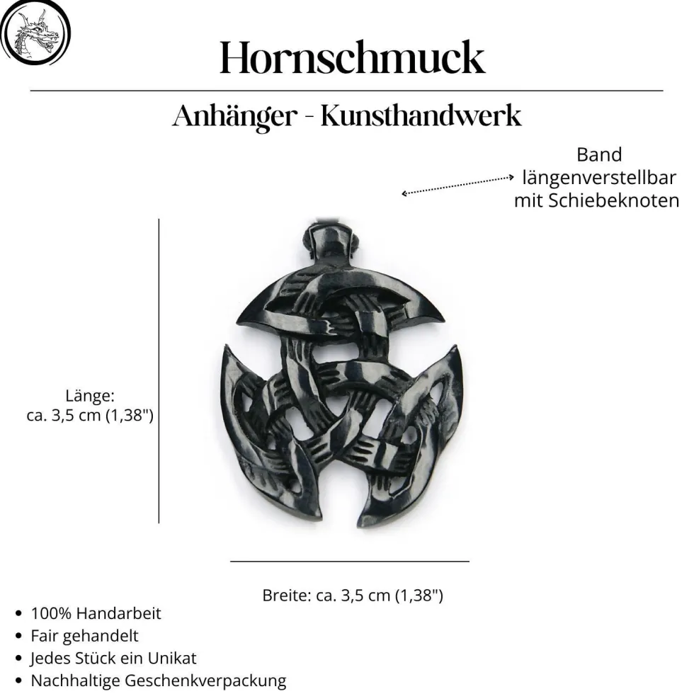 Offene Dreifalt keltischer Hornschmuck Anhänger Kette