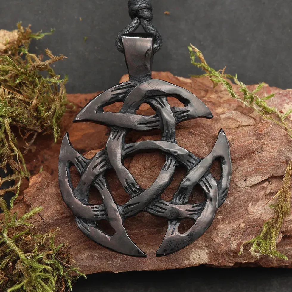 Offene Dreifalt keltischer Hornschmuck Anhänger Kette