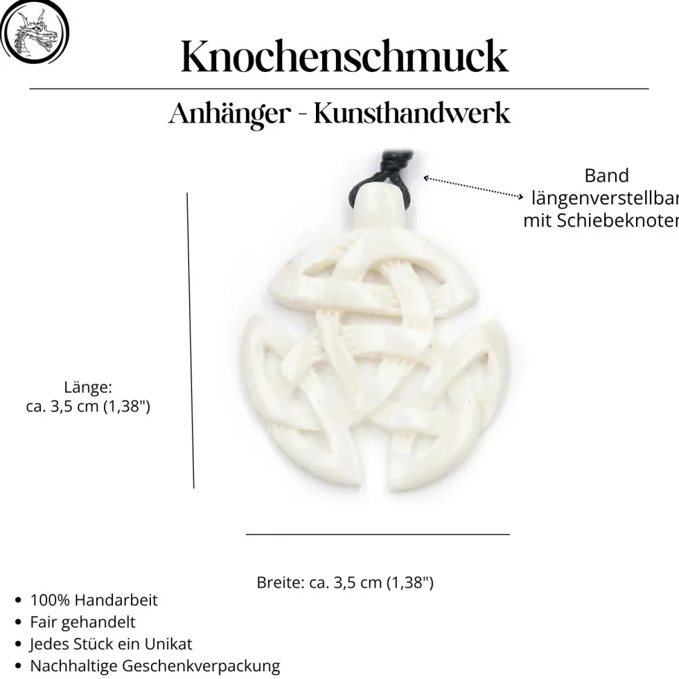 offene Dreifalt keltischer Schmuck aus Knochen