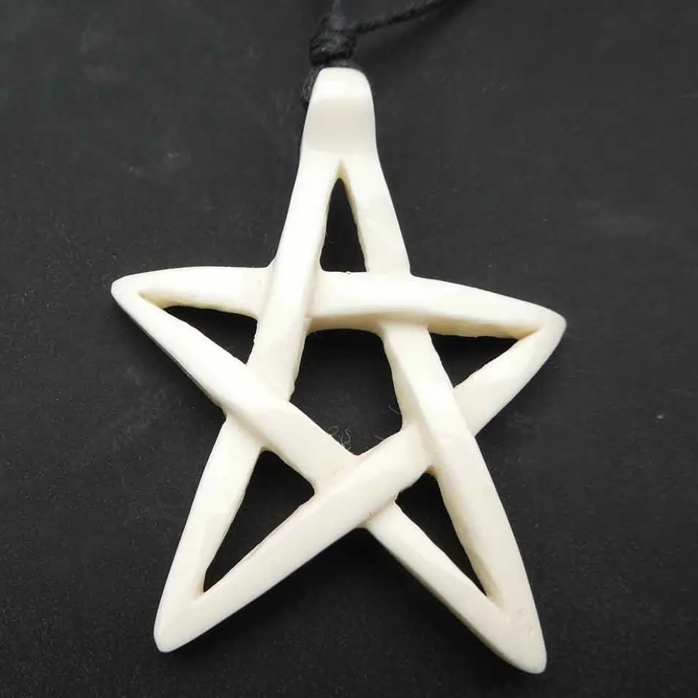 Offenes Pentagramm Schmuck aus Knochen Schmuck Kette