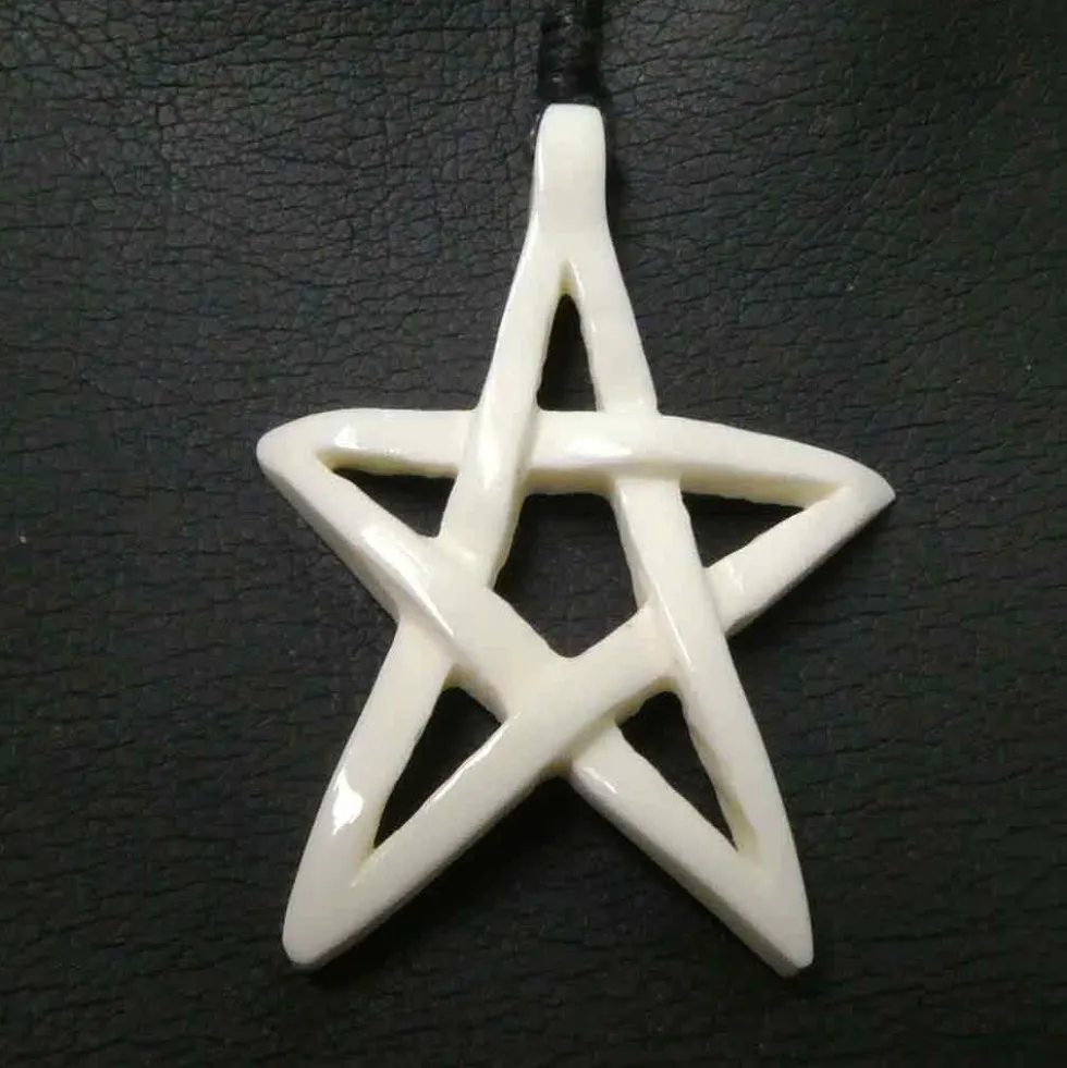 Offenes Pentagramm Schmuck aus Knochen Schmuck Kette