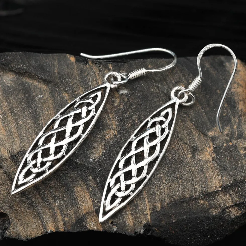 Ohrhänger Keltenknoten oval Sterlingsilber (Paar)