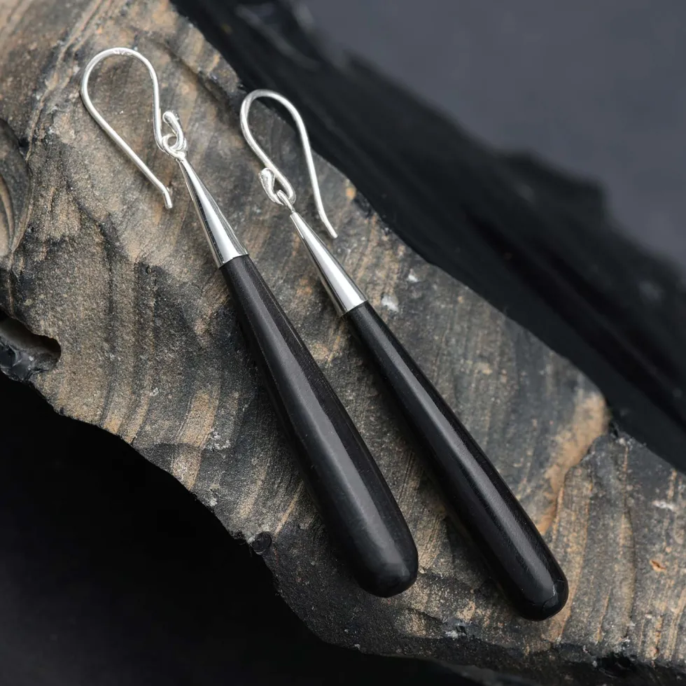 Ohrhänger 925 Silber mit Horn Anhänger Ohrringe Handarebeit