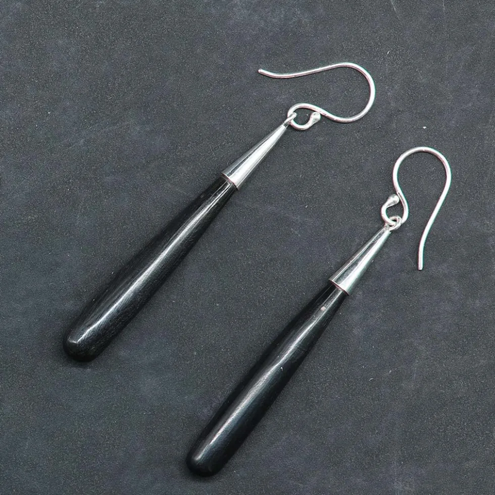 Ohrhänger 925 Silber mit Horn Anhänger Ohrringe Handarebeit