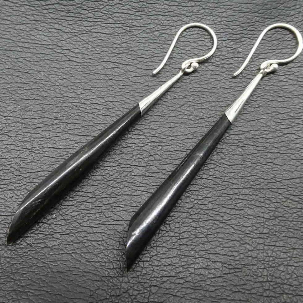 Ohrhänger 925 Silber mit langen Horn Anhänger