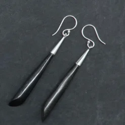 Ohrhänger 925 Silber mit langen Horn Anhänger
