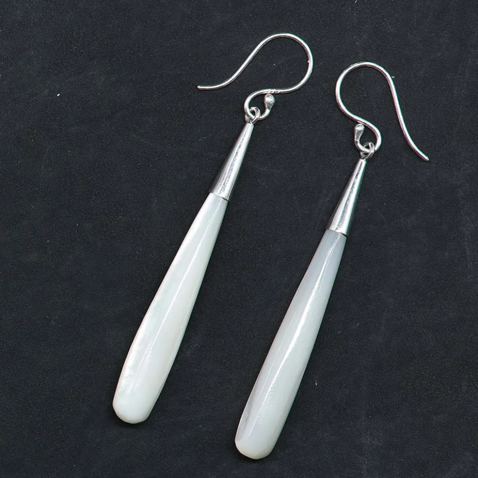 Ohrhänger 925 Silber mit Perlmutt Anhänger