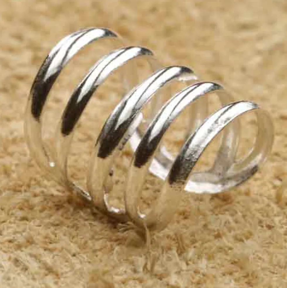 Ohrklemme Sterlingsilber schlicht 5er
