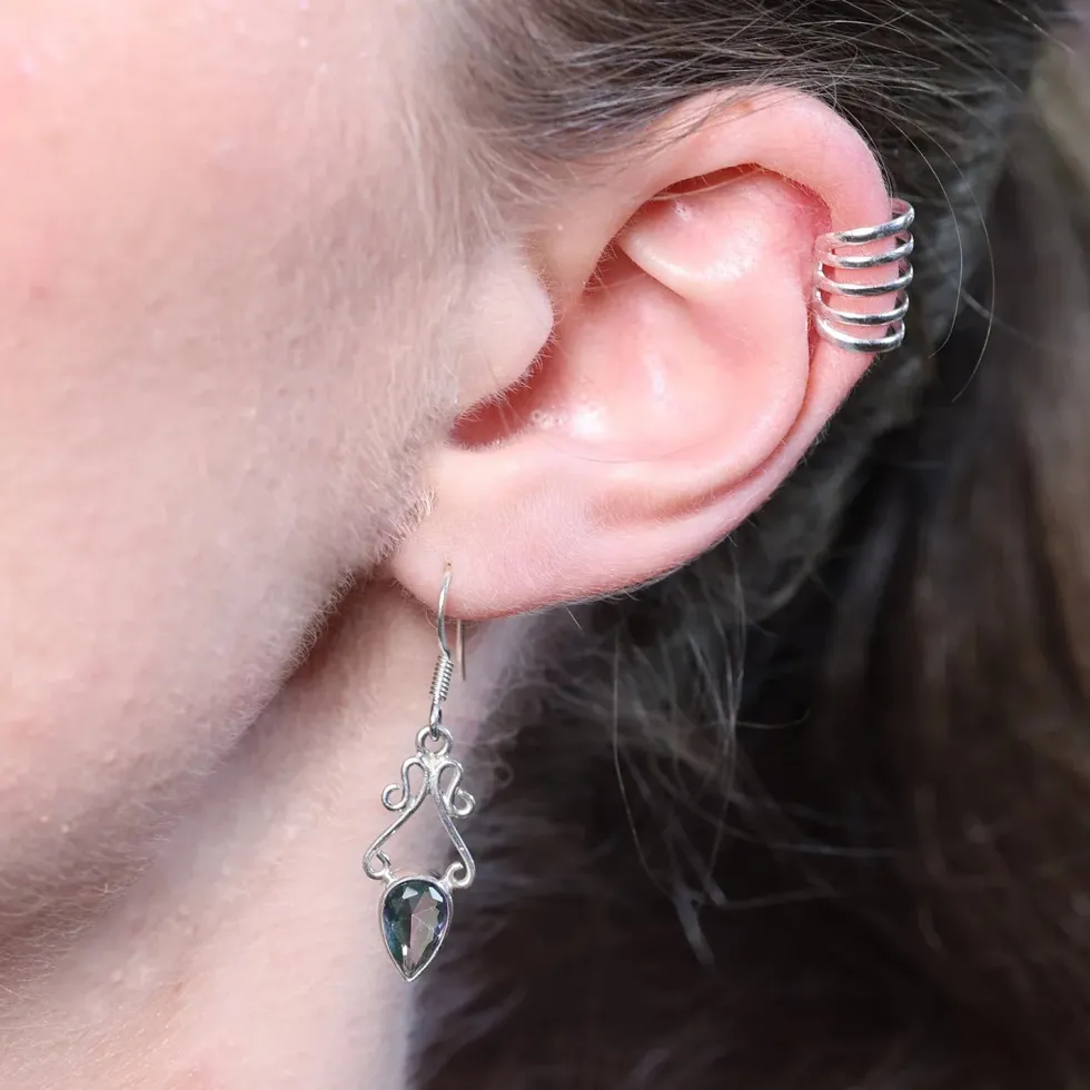 Ohrklemme Sterlingsilber schlicht 5er