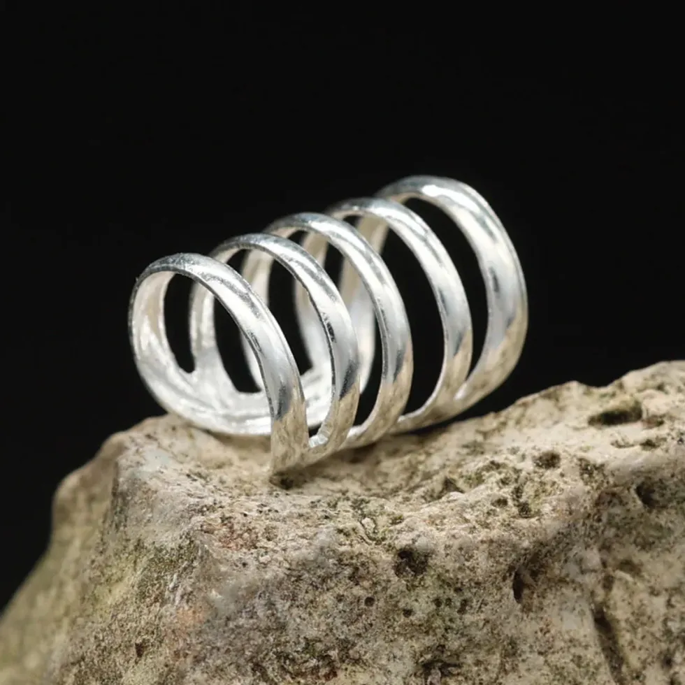 Ohrklemme Sterlingsilber schlicht 5er