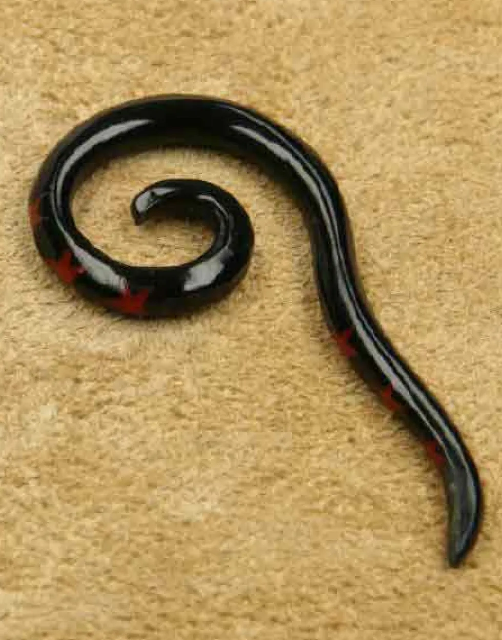 Ohrpiercing Haken lang rot