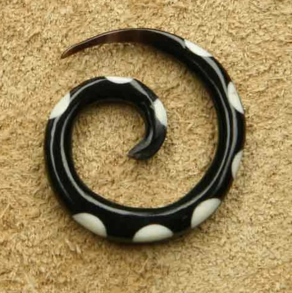 Ohrpiercing Spirale Horn weiß 2 -14 mm