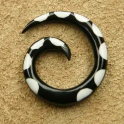 Ohrpiercing Spirale Horn weiß 2 -14 mm